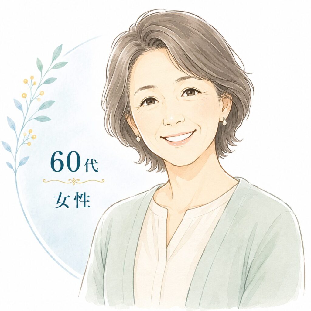 お客様の声を表す60代女性のイラスト