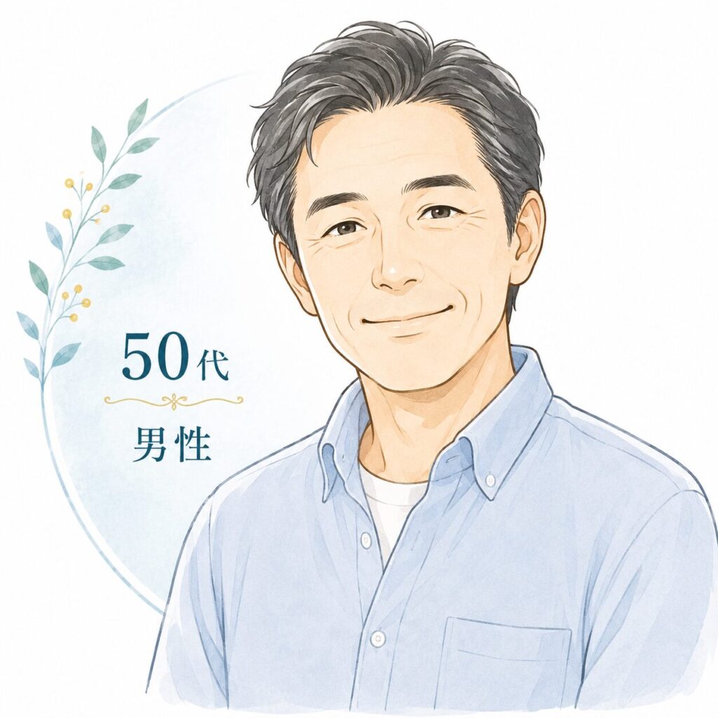 お客様の声を表す50代男性のイラスト